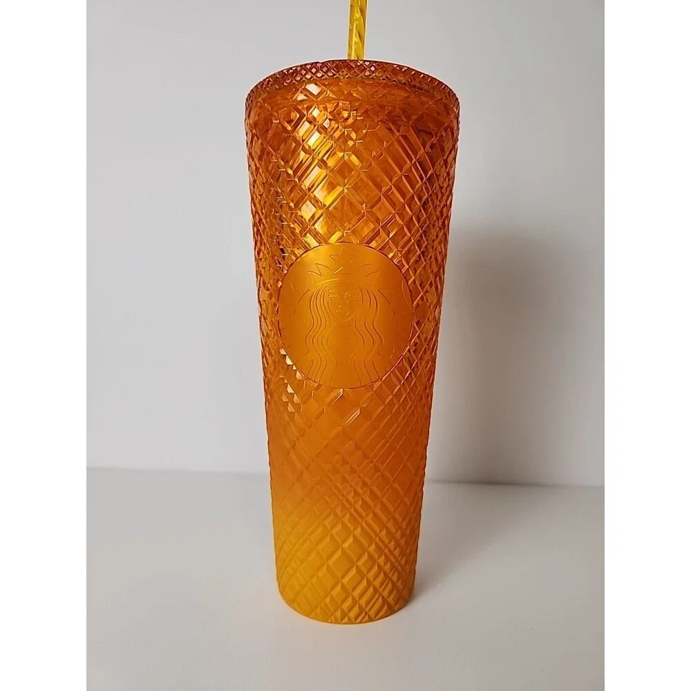 Starbucks 2022 Summer Orange Mango Ombre Jeweled Venti Cold Cup Tumbler 24oz - Picture 2 of 9
